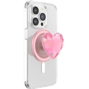 PopSockets Ronde telefoongreep compatibel met MagSafe, inclusief adapterring, telefoonhouder, compatibel met draadloos opladen - hart
