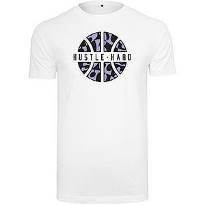 Mister Tee Hustle Hard T-shirt imprimé pour homme, t-shirt graphique, streetwear, Blanc., XL