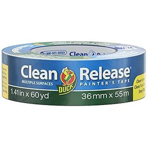Duck Tape Clean Release schildertape, 36 mm x 55 m, blauw