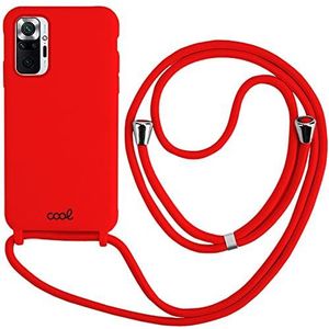 Beschermhoes voor Xiaomi Pokophon Redmi Note 10 / Note 10s (glad, met koord) rood