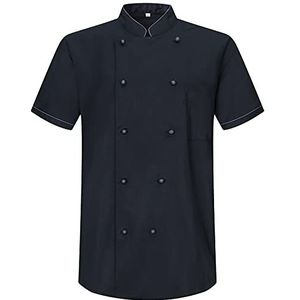 MISEMIYA - Koksjas voor heren – koksjas voor heren – Hospitality Uniform – Ref.8501B – zwart, XXL, Kookjas voor heren, 8501b, zwart