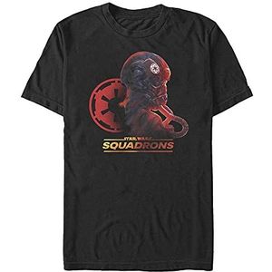 Star Wars Imperial Pilot Organic T-shirt voor heren, korte mouwen, zwart, S, SCHWARZ