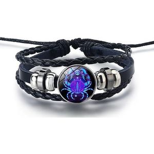 Spirit Bracelets Zodiac, Serein Manifestation Bracelet, Zodiac Guardian Bracelet, Zodiac Guardian Bracelet, 12 Zodiac Leather Adjustable Bracelet, Gift for Constellation Lover., Verre