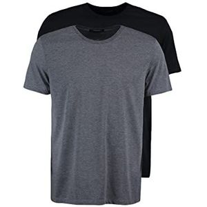 Trendyol Homme Basics Slim Basic T-shirt en tricot à col rond, Multicolore, XS