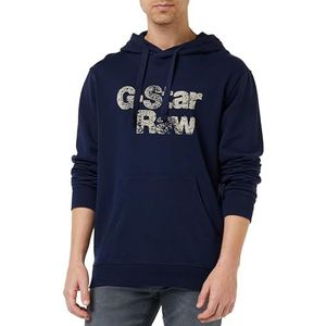 G-STAR RAW Grafisch geschilderde hoodie hoodie heren, Blauw (Sartho Blue D24664-d390-6067)