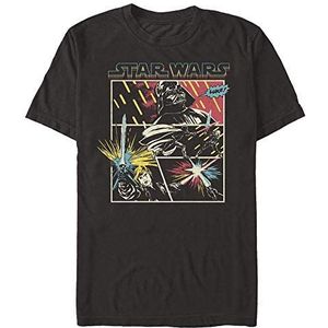 Star Wars Unisex Comic Fight Organic T-shirt met korte mouwen, zwart, L, SCHWARZ