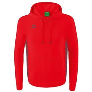 Erima Essential Team Basic Hoodie voor heren, Rood/leisteen grijs