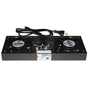 Connetto - Module 2 ventilateurs avec thermostat pour armoires rack mural lien couleur noire