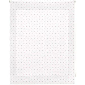 Blindecor Rollo stof wit met roze strepen 130 x 180 cm