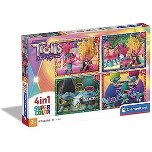 Clementoni Trolls – 4-in-1 Kinderpuzzel – 72 Stukjes – Vanaf 3 Jaar