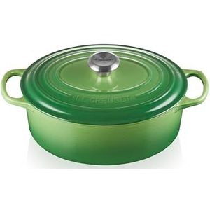 Le Creuset Kenmerkende geëmailleerde gietijzeren ronde braadpan met deksel, 29 cm, 4,7 liter, Bamboo, 21178294082430