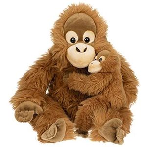 Uni-Toys - Orang-oetan met zittende baby - 30 cm (hoogte) - pluche dier AFFE - pluche, knuffeldier