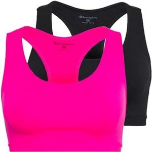 Champion Seamless Fitness Sports Bra Pack Sportbeha voor dames, 2 stuks, Veelkleurig (roze/zwart)
