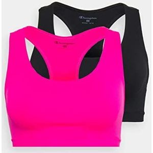 Champion Seamless Fitness Sports Bra Pack Sportbeha voor dames, 2 stuks, Veelkleurig (roze/zwart)