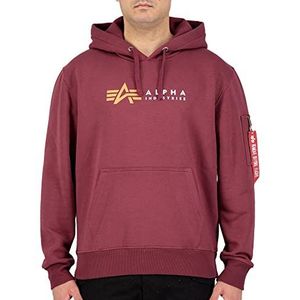 ALPHA INDUSTRIES alpha label heren hoodie, Bordeaux