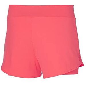 Mizuno Flex tennisshorts voor dames, neonrood, XL, Neon rood.
