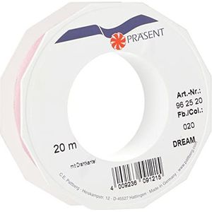 C.E. Pattberg Dream 20 meter cadeaulint met metalen rand Cloud of Powder voor kleurrijke geschenken, 25 mm breed, voor geschenkverpakkingen, decoraties en applicaties