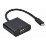 GEMBIRD Câble adaptateur USB Type-C vers HDMI 4K 60Hz 15 CM Noir