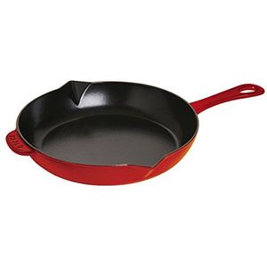 STAUB Gietijzeren pan met handvat van gietijzer, 26 cm, kersenrood