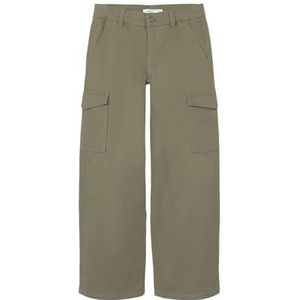 Bestseller A/S Nkfrose Wide Twill Cargo 8108-ba Noos cargobroek Meisjes, Diep korstmos groen