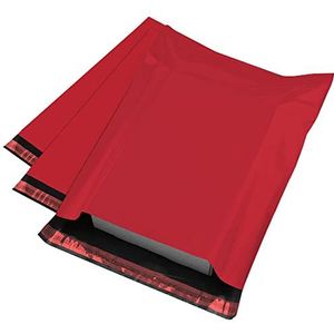 iSOUL 100 stuks grote stevige verzendtassen 30,5 x 40,6 cm [gebruik in pakketten, levering, verzending, post en pakket] [plastic enveloppen] rood