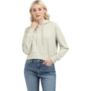 Calvin Klein Jeans Logo Elastic Hoodie J20j224691 Hoodie met halve ritssluiting voor dames, Grijs (Pelikaan), L