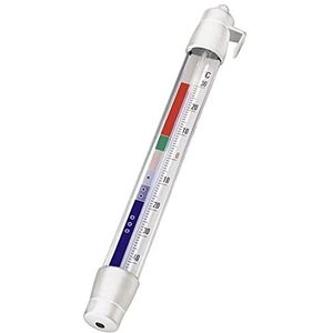 Hama Xavax Analoge thermometer voor koelkast, vriezer of vriezer, om op te hangen aan koelkasten, vriezer, wijnkelder, minibar, min. -40 graden, maximaal 30 graden, penformaat, wit