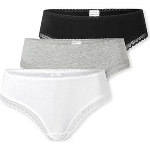 Schiesser Set van 3 damesstrings met kant van moderne katoenmix multipacks tanga, gesorteerd 1_182907, 42, gesorteerd 1_182907, 44, Geassorteerd 1_182907, 44