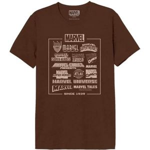 Marvel Memarcots295 T-shirt voor heren (1 stuk), Bruin Melange