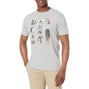 Disney Villians Heren T-Shirt, Grijs Gemêleerd Athletic L, Athletic grijs gemêleerd