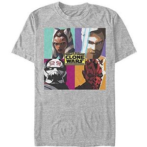 Star Wars Clone Wars Pop Organic T-shirt met korte mouwen uniseks, grijs.
