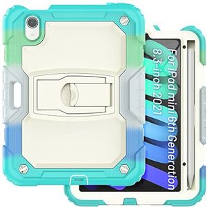 Étui pour iPad Mini 6e génération 8,3"" 2021 avec support pliable invisible, robuste et résistant aux chocs avec porte-crayon, bleu camouflage