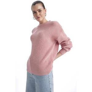 DeFacto Pull en tricot pour femme, Rose, XS