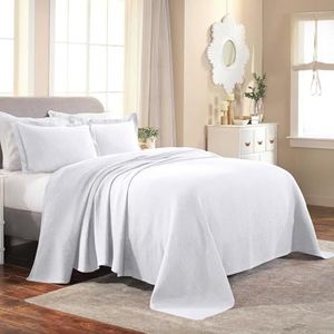 Superior Sprei met kussenslopen, katoen, wit, tweepersoonsbed
