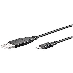 Goobay 93920 Micro-kabel, USB 2.0, voor opladen en synchroniseren, 3,0 m, zwart