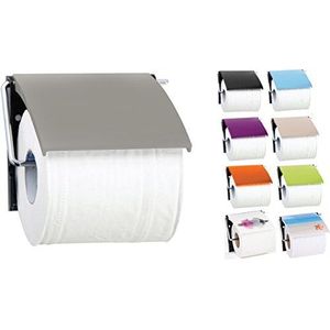 MSV Toiletpapierhouder, wandmontage, PS & verchroomd staal, taupe