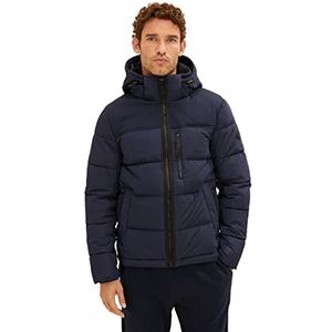 TOM TAILOR Heren bufferjack met capuchon, 10668 - Sky Captain Blue, XL, 10668 - Sky Captain Blue