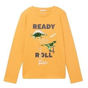 TOM TAILOR Shirt met lange mouwen en print met lange mouwen en print voor jongens (1 stuk), 32258-zacht oranje