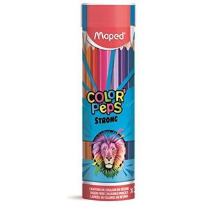 Maped - Strong Color'Peps kleurpotloden - 36 ultra-resistente en ergonomische kleurpotloden - metalen buis