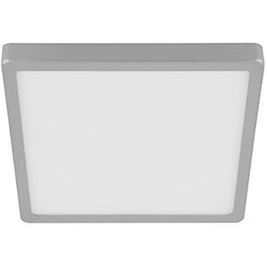 EGLO led-plafondlamp MOLAY, 1-lamps opbouwlamp modern van staal en kunststof, plafondlamp in zilver, wit, led-opbouwlamp warm wit, L x B 28,5 cm