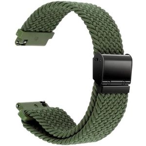 Amabro Horlogebandje van geweven nylon - Gevlochten elastische horlogeband - Verstelbare sportband met zwarte roestvrijstalen gesp - Snelsluiting Horloges - Reservearmband