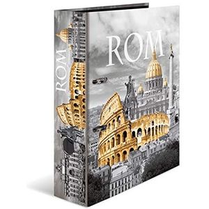 HERMA A4 steden Rom ordner, 7 cm rug, gemaakt van stevig karton, volledig van buiten en binnen bedrukt