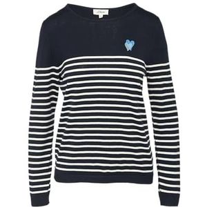 s.Oliver Pull en tricot avec broderie cœur bleu marine 44, bleu marine, 46