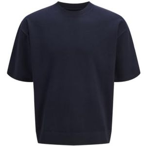 Jack & Jones Jprblabradfort Knit Crew Neck Ss, Bleu nuit, XL