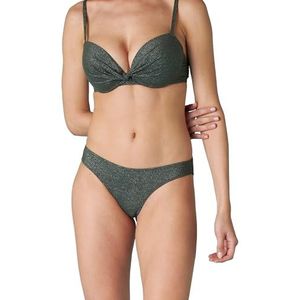 LOVABLE Slip Brasiliana Plain Lurex Bikini Femme, Vert boue, M
