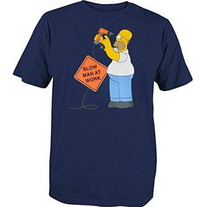The Simpsons - Homer Slow Man at Work T-shirt voor heren, blauw, maat M