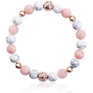 COACOM 1 x natuurstenen kralenarmband van roze kristal, vermindert stress en angst, modieuze armband voor dames, handaccessoire, ideaal cadeau voor vrouwen