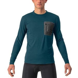CASTELLI Unltd Merino Ls Sweatshirt voor heren, Diep Blauwgroen
