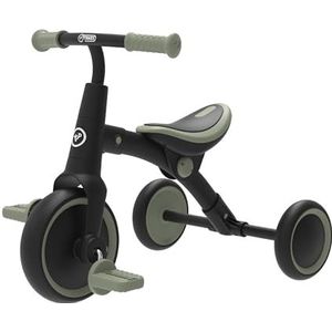 TP Toys 704 Balansfiets naar driewieler, 2-in-1 voor peuters, verstelbare zitting, afneembare pedalen, gebruik binnen en buiten, leeftijd 18 maanden, bosgroen, max. gewicht 25 kg