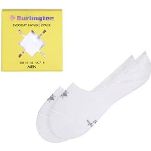 Burlington Everyday Invisible 2-Pack Box M IN katoen, effen, 2 paar onzichtbare herensokken (2 stuks), Wit 2000 Nieuw